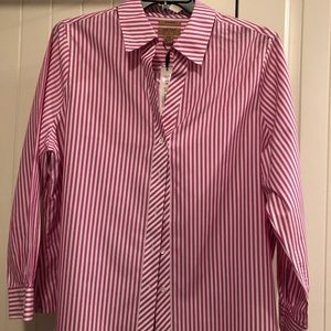 Gold Label Investments pink striped blouse